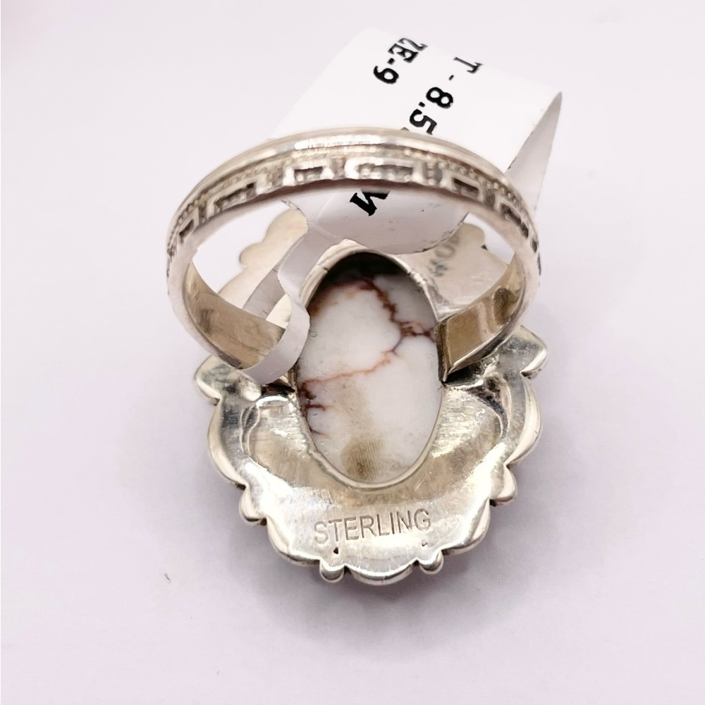 Size 8.5 Wild horse Jasper 925 Sterling Silver Solid Ring - Picture 7 of 11